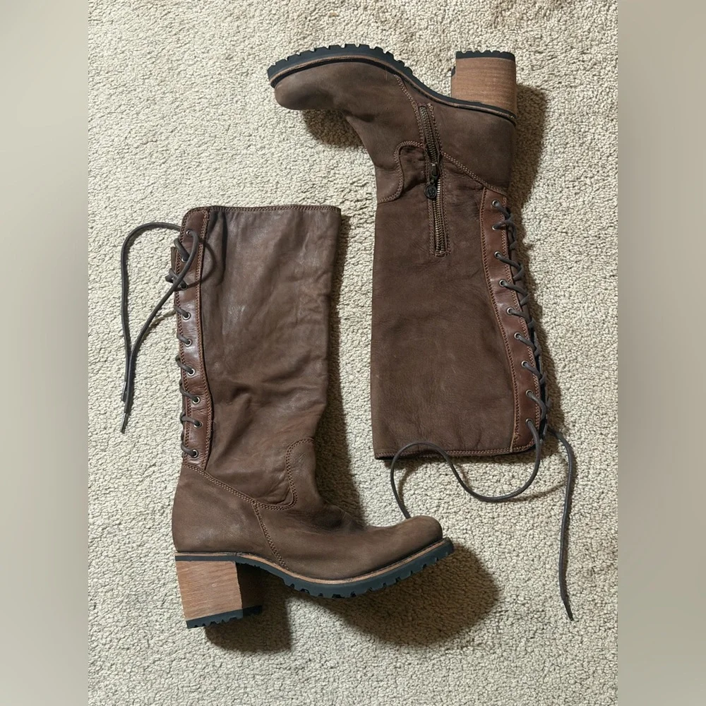 Liberty Black LB Womens Caborca tall lace boots size 8 excellent condition - Picture 1 of 9